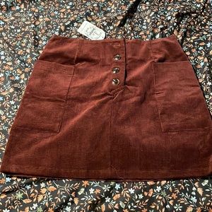 Burgundy corduroy skirt